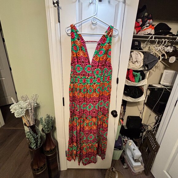 NWT Goldenpoint Women's Size Medium Mare Donna Abito Lungo Impero Liberty Villa - Picture 1 of 16